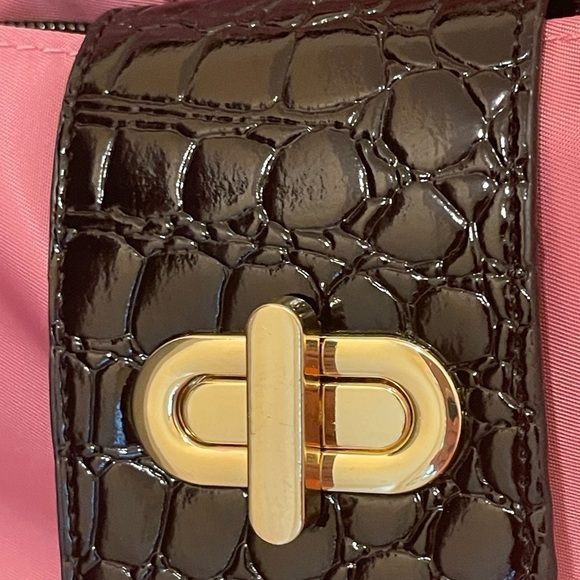 Samantha Brown Nylon Carry On Bag Black Croc Embossed Leather Handles tr… - Picture 10 of 11